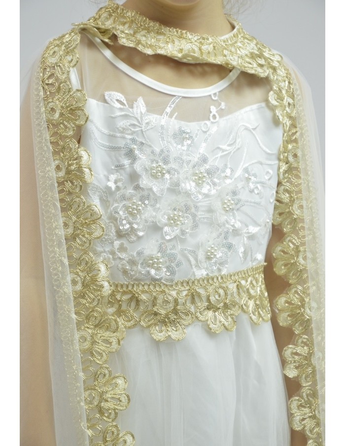 Robe de cérémonie orientale blanche - fille-4au14 ans - Accueil