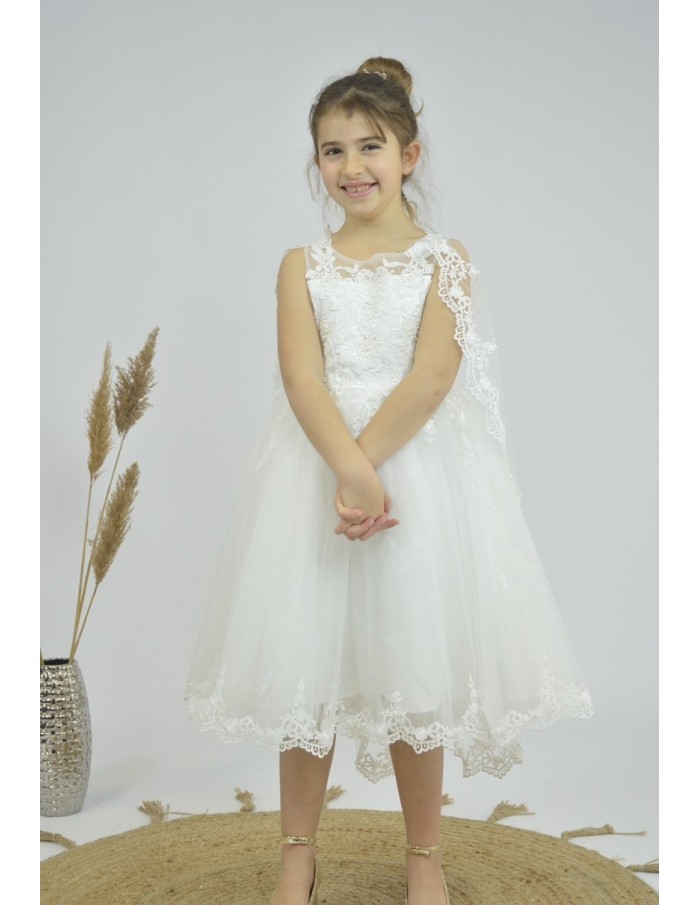 robe avec cape cérémonie blanche - fille - Accueil