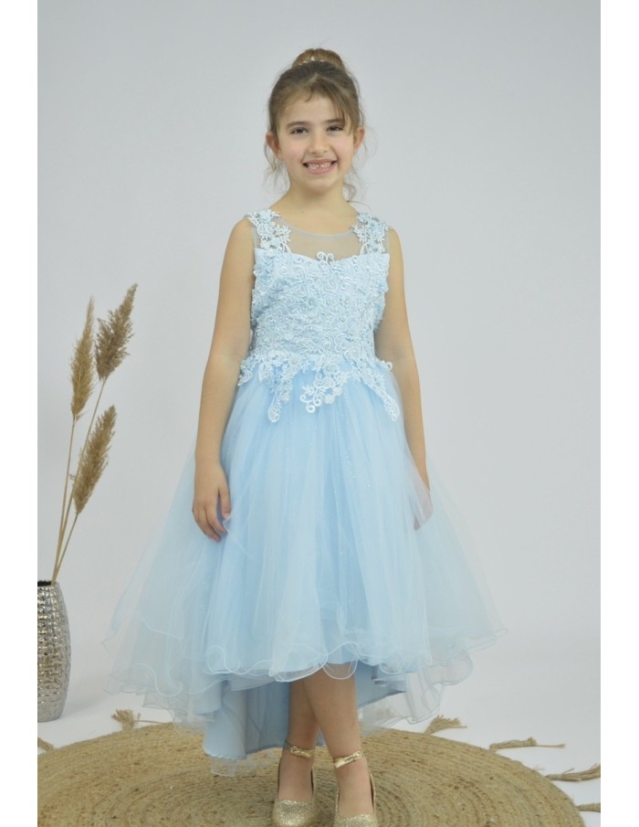 robe longue de cérémonie bleu - fille-4 au 14 ans - Accueil