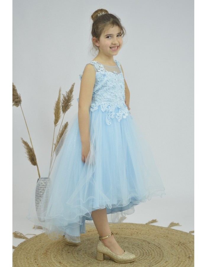 robe longue de cérémonie bleu - fille-4 au 14 ans - Accueil