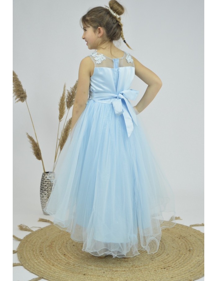 robe longue de cérémonie bleu - fille-4 au 14 ans - Accueil