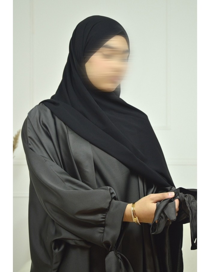 foulard Hijab soie de Médine - femme- noir - Accueil