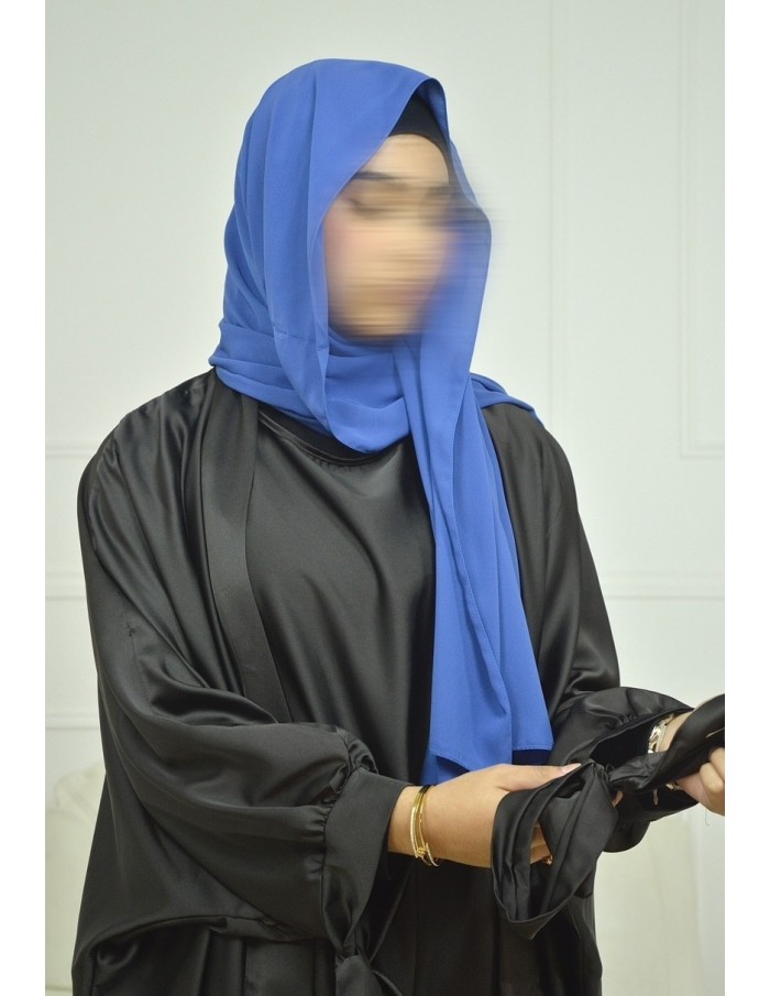 foulard Hijab soie de Médine - femme- bleu - Accueil