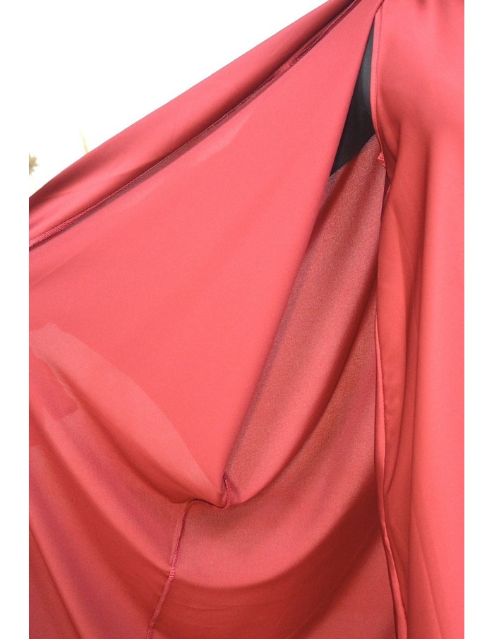 Ensemble 2 pièces kIMONO-ROBE en satin Bordeaux - femme - Accueil
