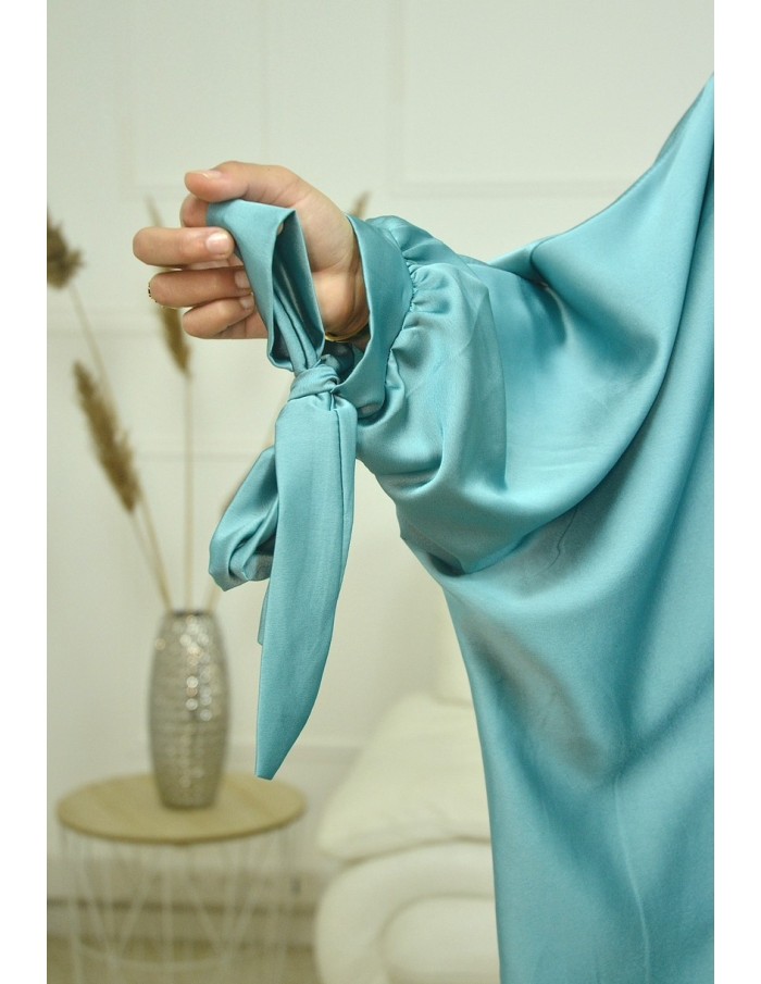 Ensemble 2 pièces kIMONO-ROBE en satin Vert Tiffany-Femme - Accueil