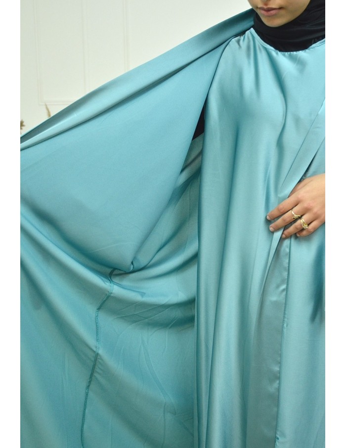 Ensemble 2 pièces kIMONO-ROBE en satin Vert Tiffany-Femme - Accueil