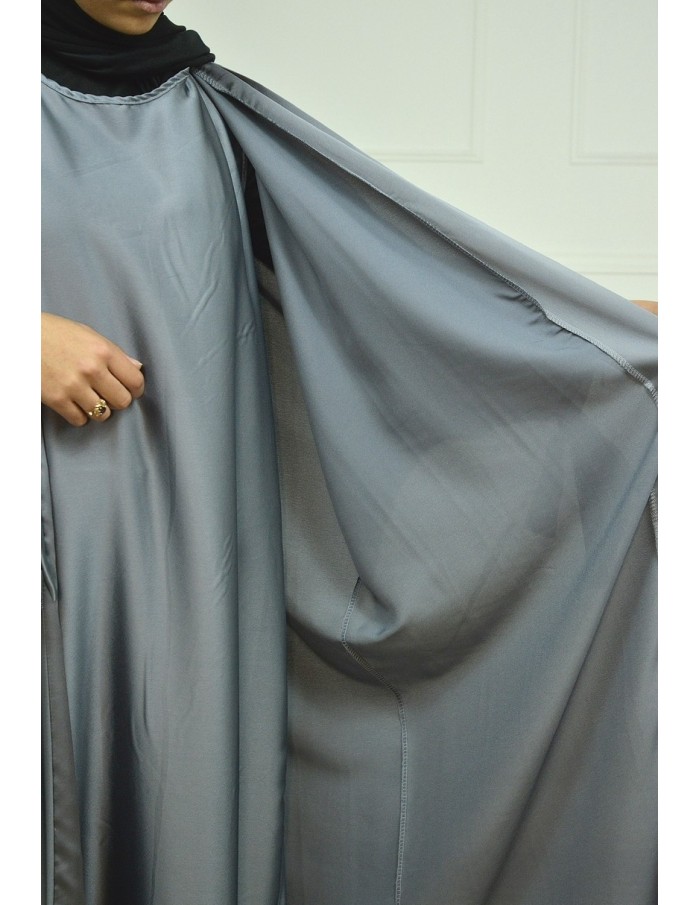 Ensemble 2 pièces kIMONO-ROBE en satin-gris-Femme - Accueil