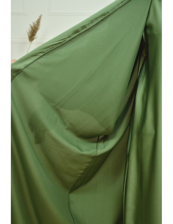 Ensemble 2 pièces kIMONO-ROBE en satin-vert -Femme - Accueil