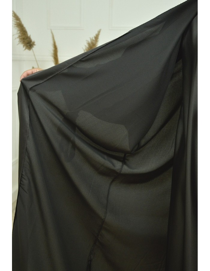 Ensemble 2 pièces kIMONO-ROBE en satin-noir -Femme - Accueil