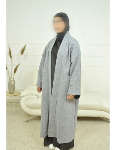 manteau long -gris-femme