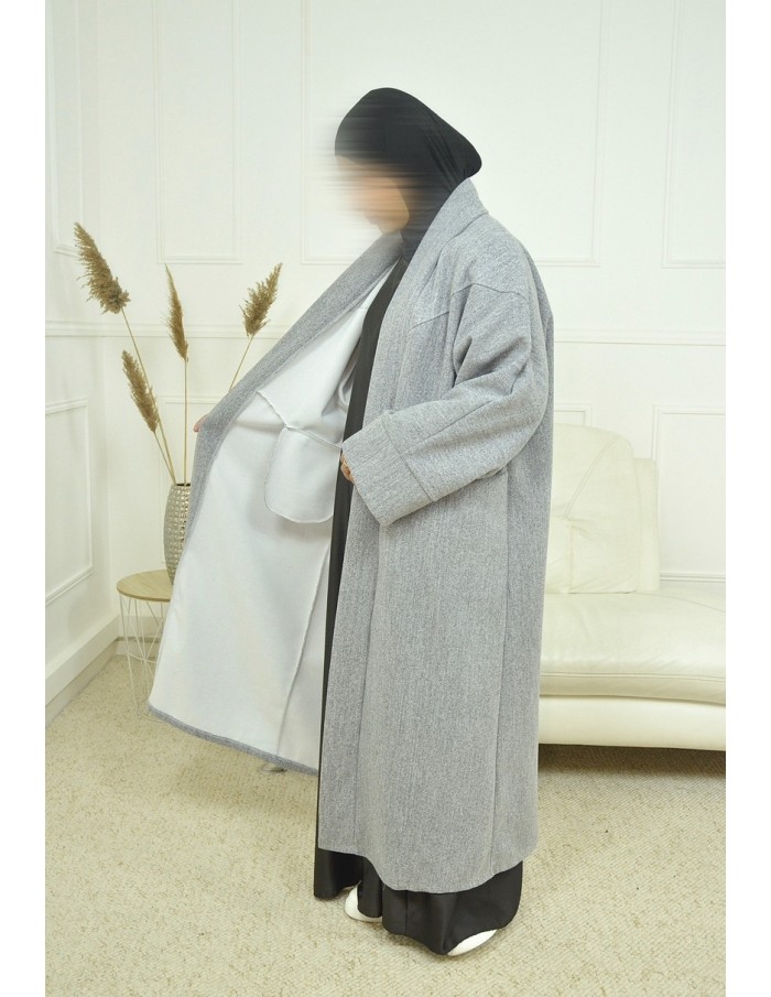 manteau long -gris-femme - Accueil