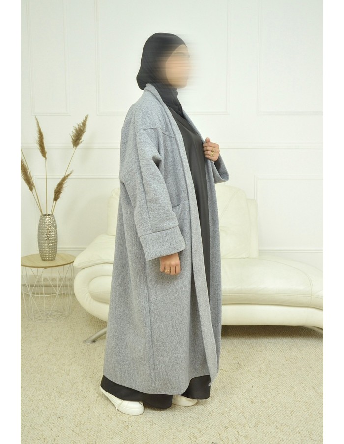 manteau long -gris-femme - Accueil