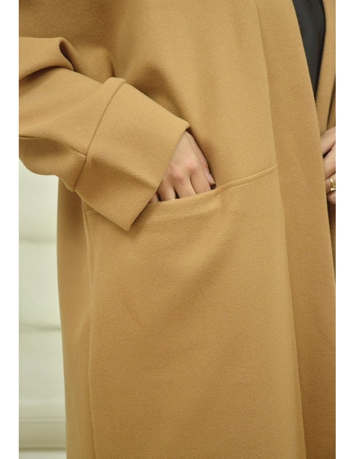 manteau long -camel-femme - Accueil