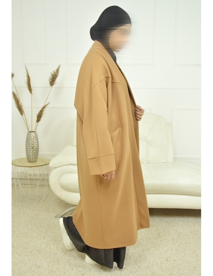 manteau long -camel-femme - Accueil