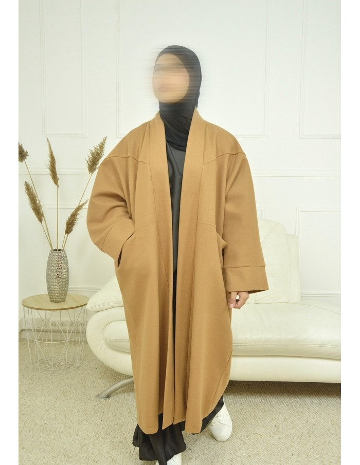 manteau long -camel-femme - Accueil