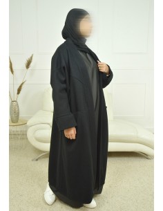 manteau long -NOIR-femme-