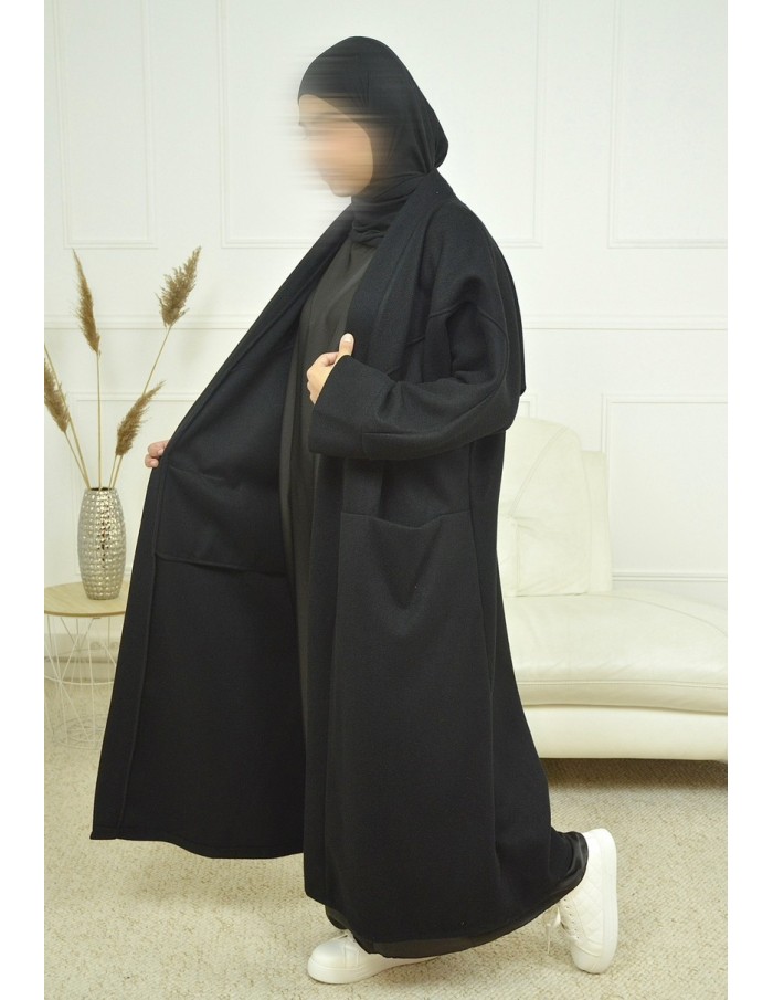 manteau long -NOIR-femme - Accueil