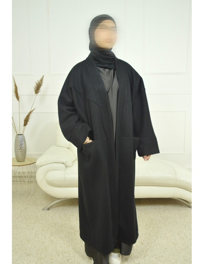 manteau long -NOIR-femme - Accueil