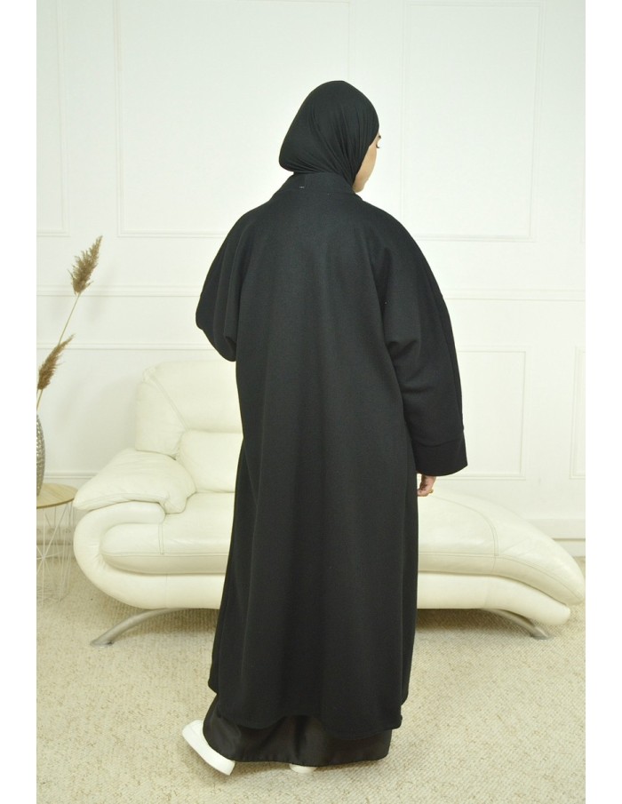 manteau long -NOIR-femme - Accueil