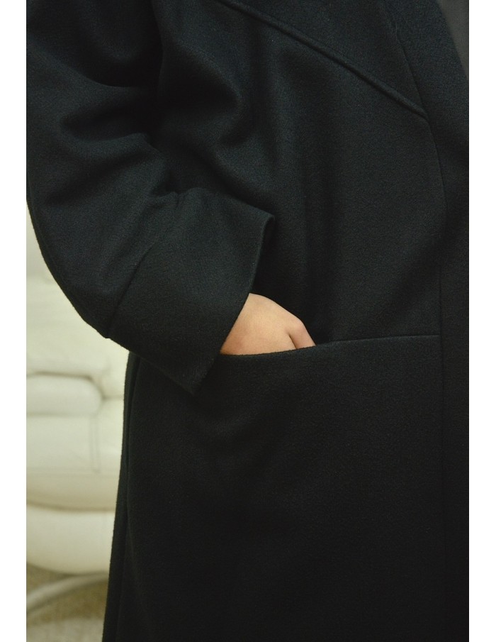 manteau long -NOIR-femme - Accueil