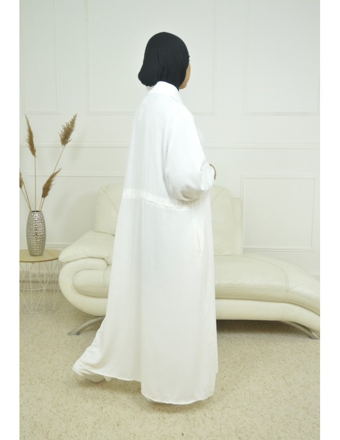 Ensemble Gilet long / pantalon blanc - femme - Accueil