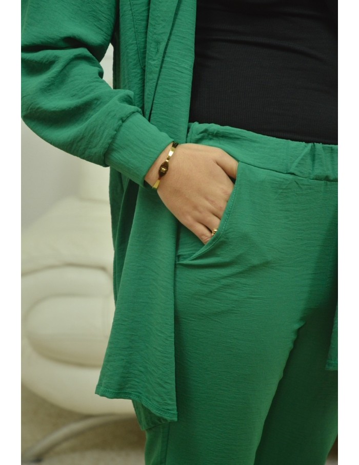 ensemble chemise / pantalon vert - femme - Accueil