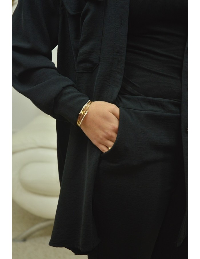 ensemble chemise / pantalon noir - femme - Accueil