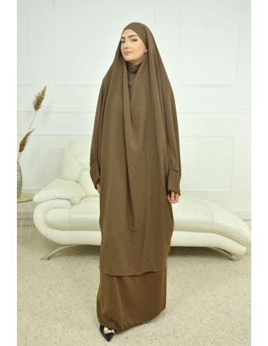 ENSEMBLE ROBEET VOILE INTÉGRÉ MARRON...