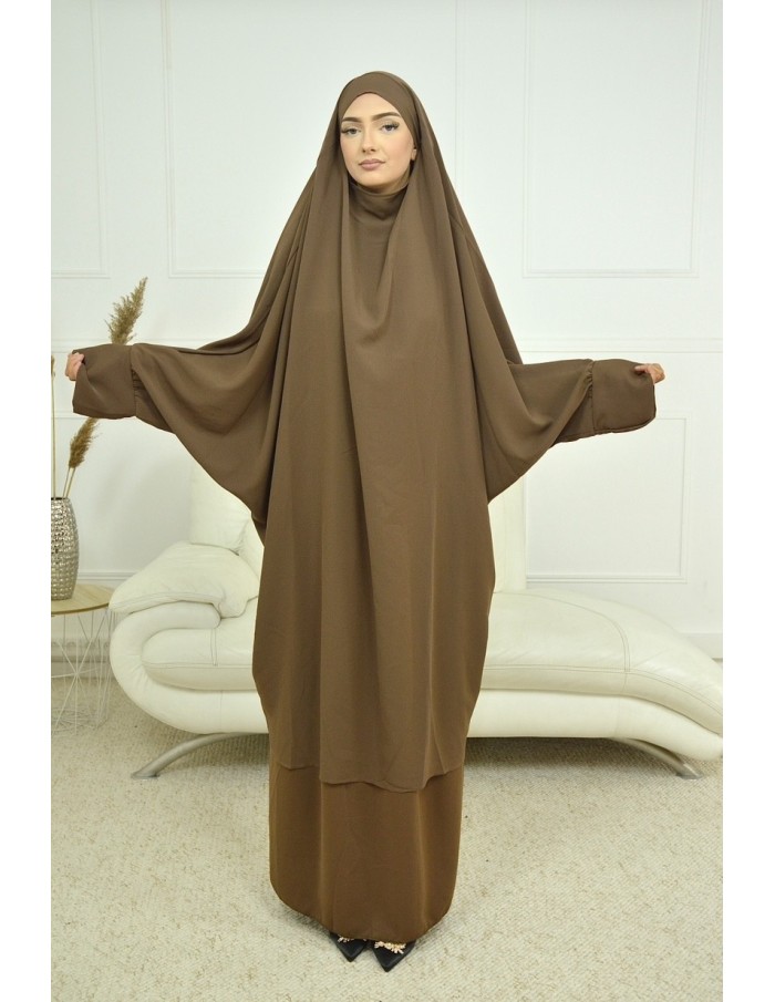 ENSEMBLE ROBEET VOILE INTÉGRÉ MARRON FEMME JILBAB - Accueil