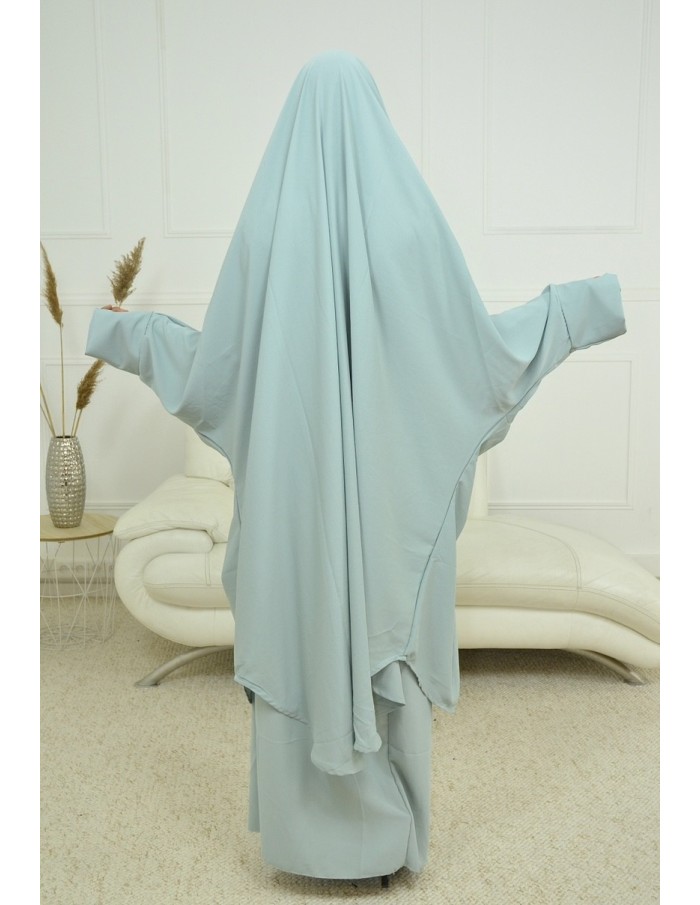 ENSEMBLE ROBE ET JUPE VOILE INTÉGRÉ VERT D EAU FEMME JILBAB - Accueil