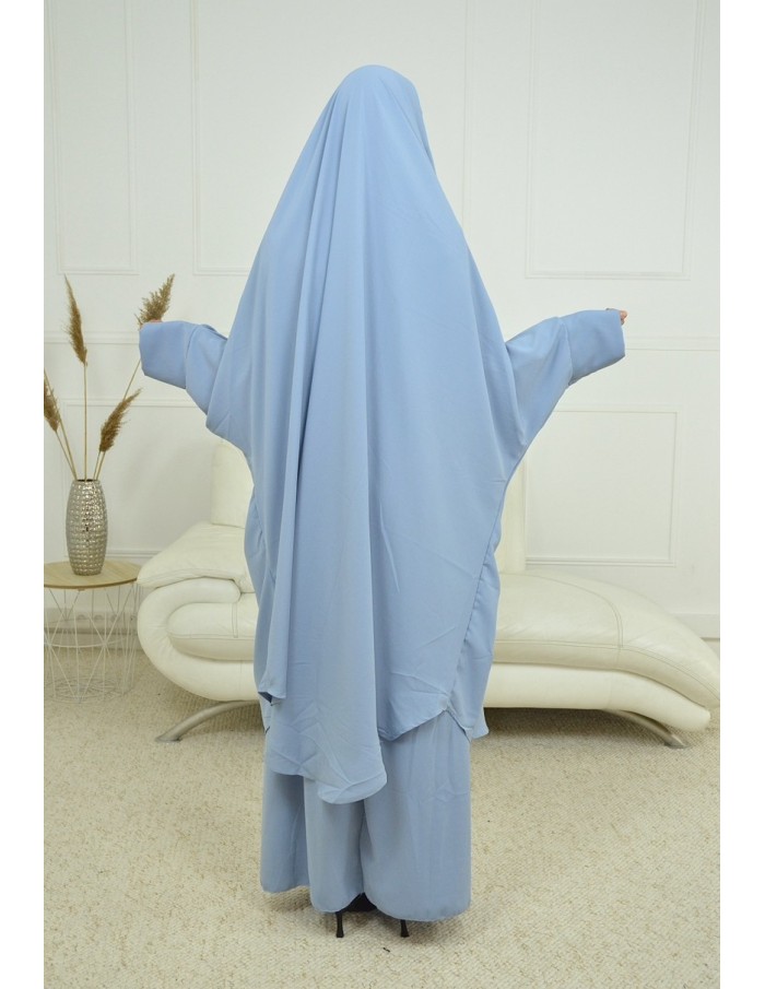 ENSEMBLE ROBE ET JUPE VOILE INTÉGRÉ BLEU FEMME JILBAB - Accueil