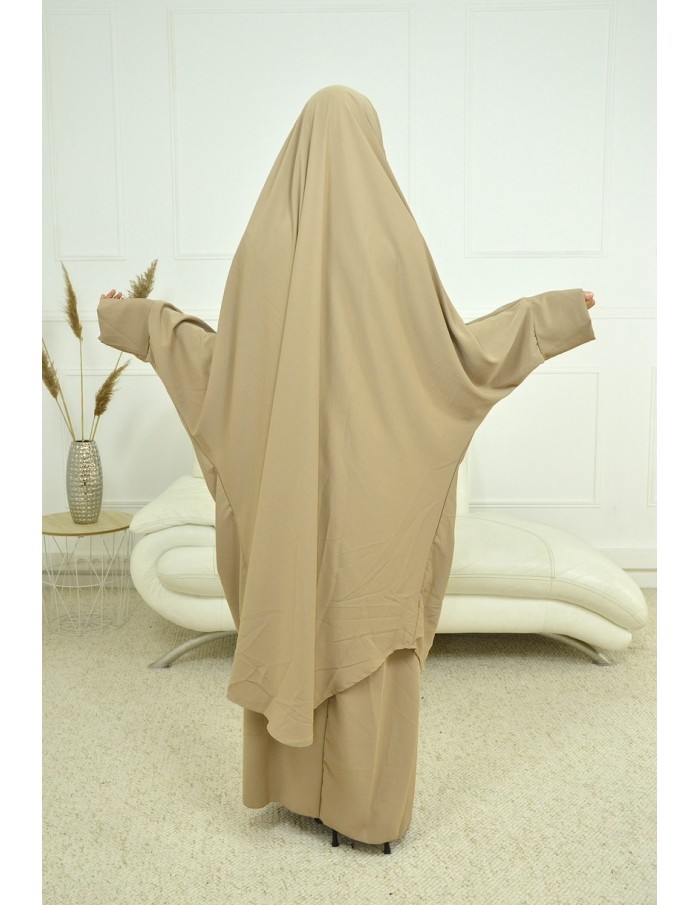 ENSEMBLE ROBE ET JUPE VOILE INTÉGRÉ BEIGE FEMME JILBAB - Accueil
