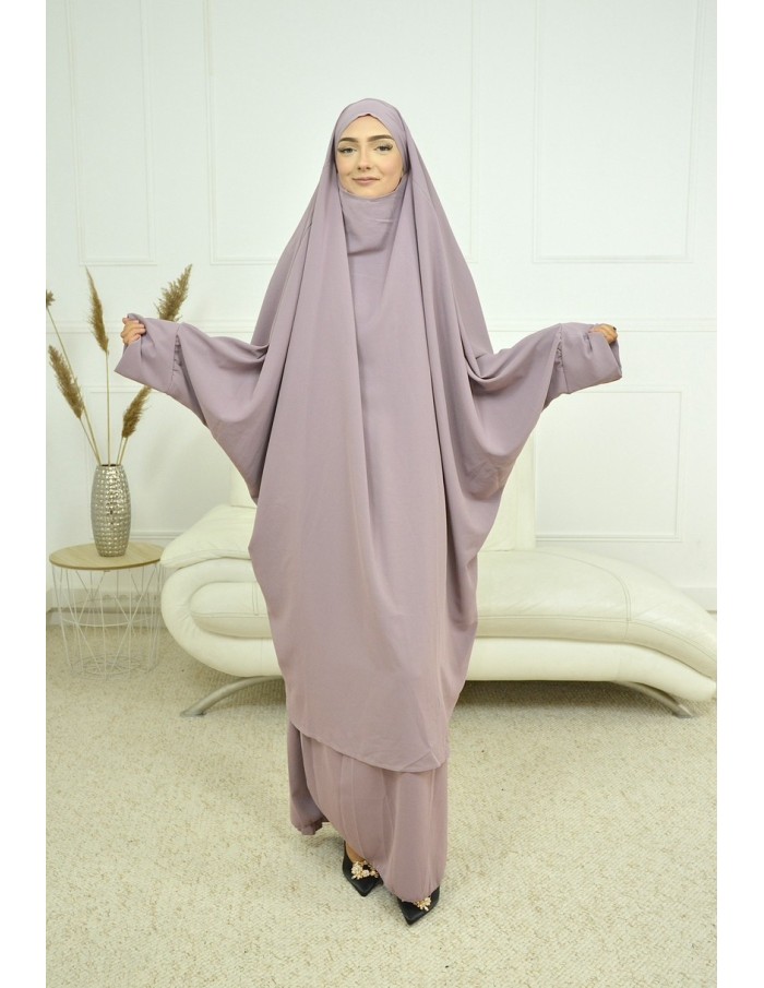 ENSEMBLE ROBE ET JUPE VOILE INTÉGRÉ LILA FEMME JILBAB - Accueil