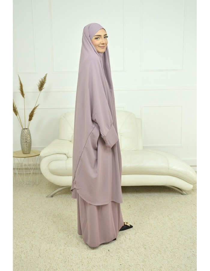 ENSEMBLE ROBE ET JUPE VOILE INTÉGRÉ LILA FEMME JILBAB - Accueil