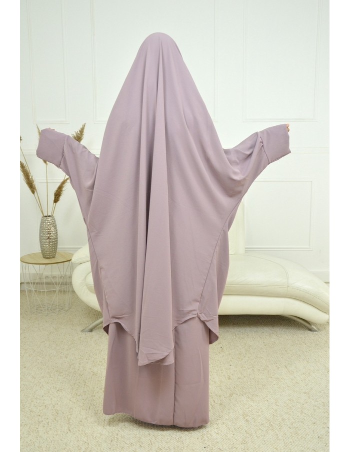 ENSEMBLE ROBE ET JUPE VOILE INTÉGRÉ LILA FEMME JILBAB - Accueil