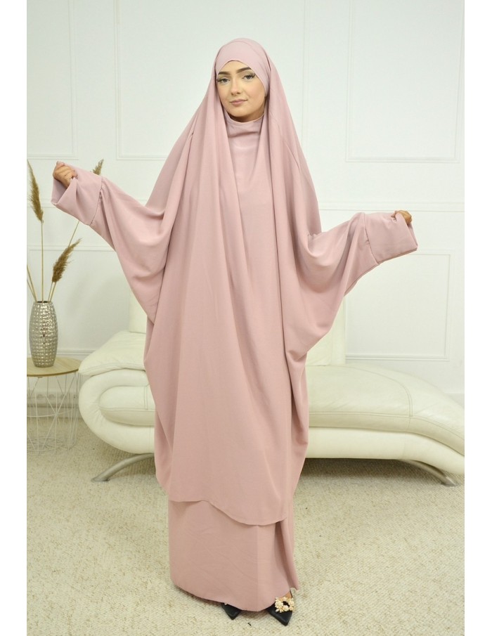 ENSEMBLE 2 PIÈCES FEMME ROSE AVEC VOILE INTÉGRÉ JILBEB - Accueil