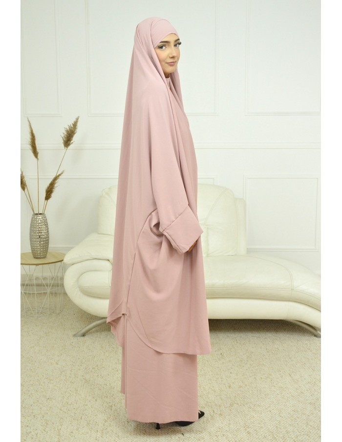 ENSEMBLE 2 PIÈCES FEMME ROSE AVEC VOILE INTÉGRÉ JILBEB - Accueil