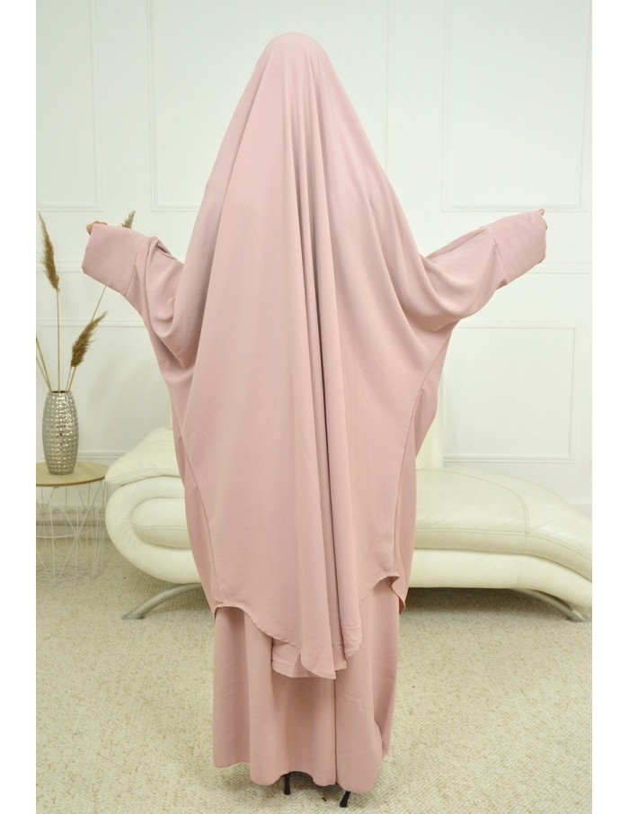 ENSEMBLE 2 PIÈCES FEMME ROSE AVEC VOILE INTÉGRÉ JILBEB - Accueil