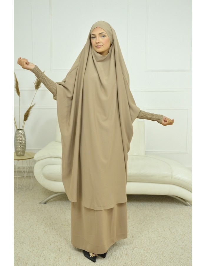 ENSEMBLE 2 PIÈCES FEMME MARRON AVEC VOILE INTÉGRÉ JILBEB - Accueil