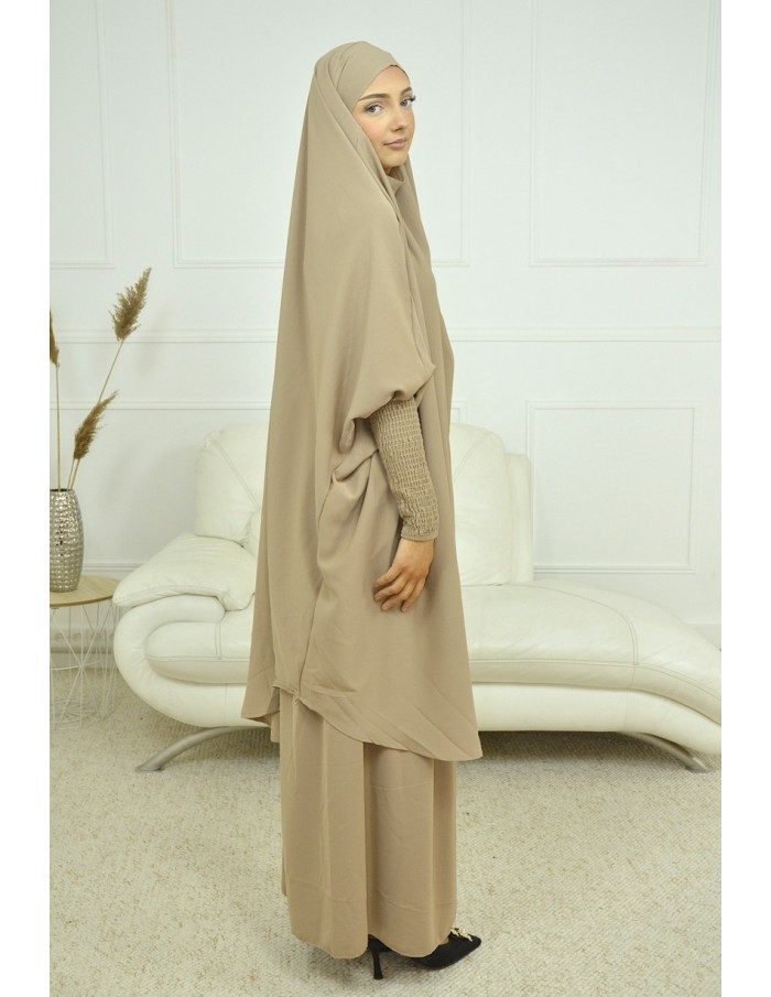 ENSEMBLE 2 PIÈCES FEMME MARRON AVEC VOILE INTÉGRÉ JILBEB - Accueil