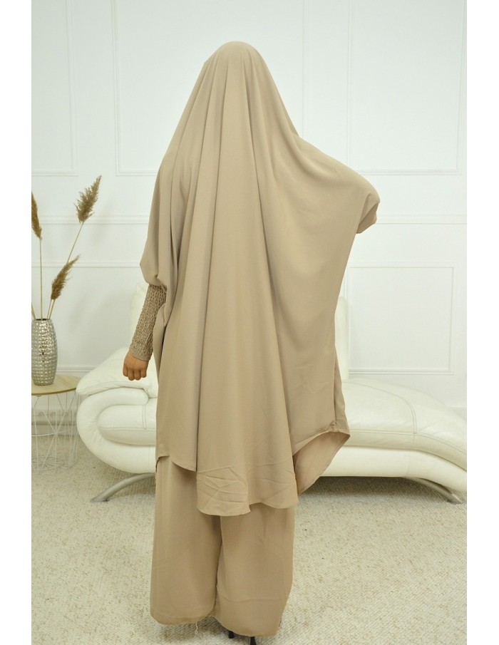 ENSEMBLE 2 PIÈCES FEMME MARRON AVEC VOILE INTÉGRÉ JILBEB - Accueil