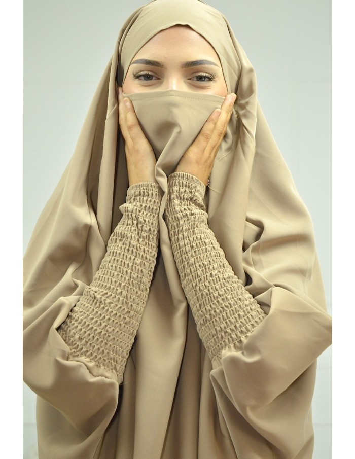 ENSEMBLE 2 PIÈCES FEMME MARRON AVEC VOILE INTÉGRÉ JILBEB - Accueil