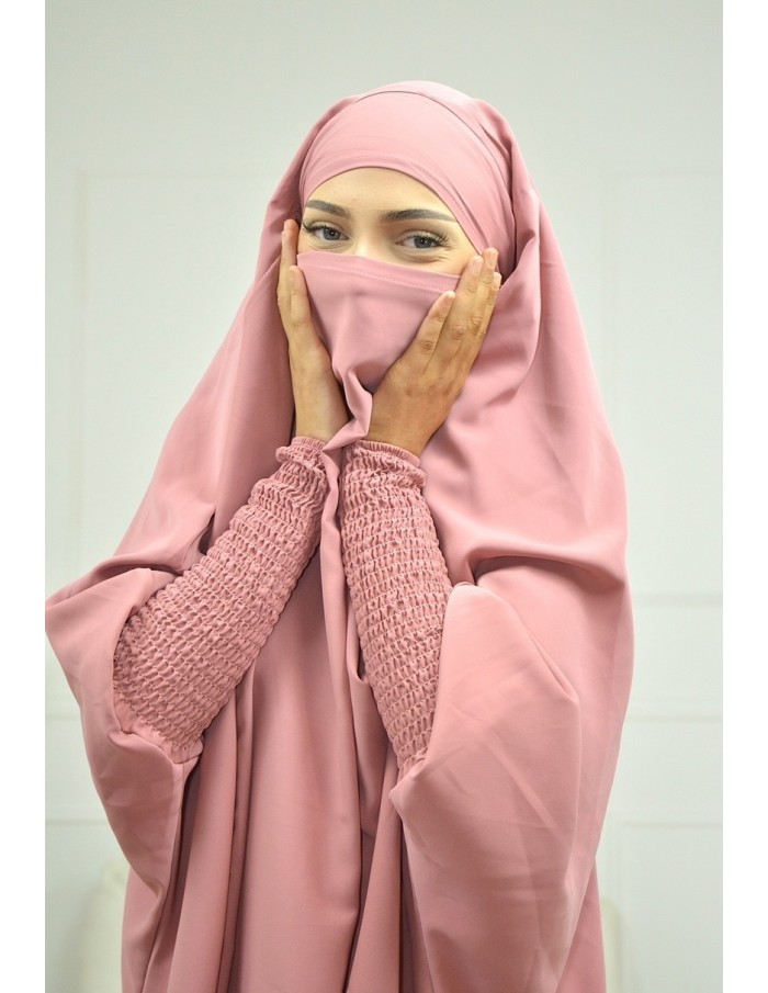 ENSEMBLE 2 PIÈCES FEMME ROSE AVEC VOILE INTÉGRÉ JILBEB - Accueil