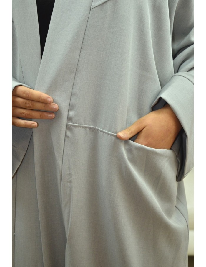 manteau LONG À POCHES gris - FEMME - Accueil