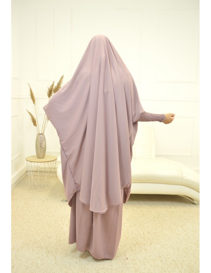 ENSEMBLE 2 PIÈCES FEMME VIEUX ROSE AVEC VOILE INTÉGRÉ JILBEB - Accueil