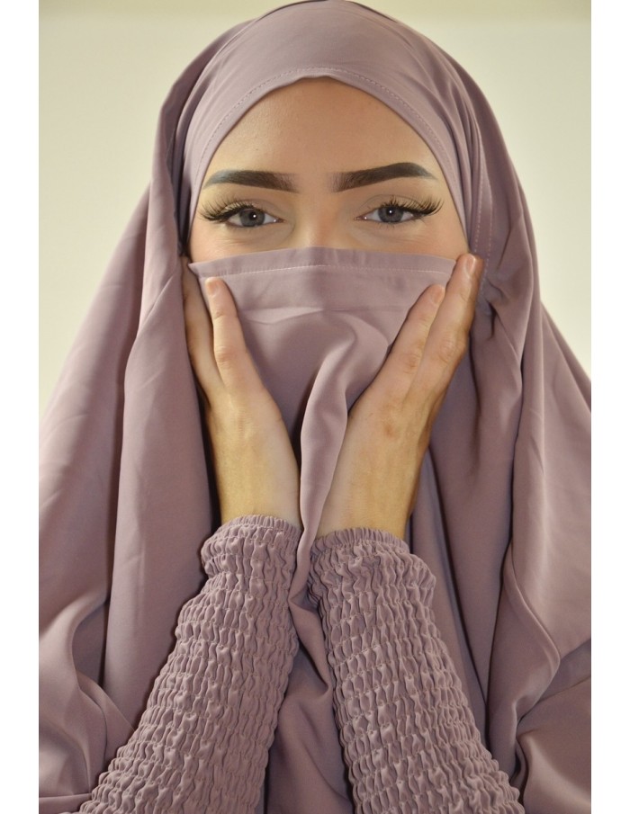 ENSEMBLE 2 PIÈCES FEMME VIEUX ROSE AVEC VOILE INTÉGRÉ JILBEB - Accueil