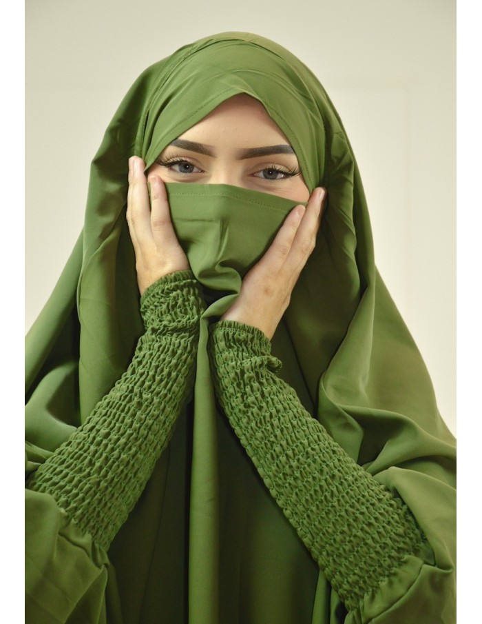 ENSEMBLE 2 PIÈCES FEMME KAKI AVEC VOILE INTÉGRÉ JILBEB - Accueil