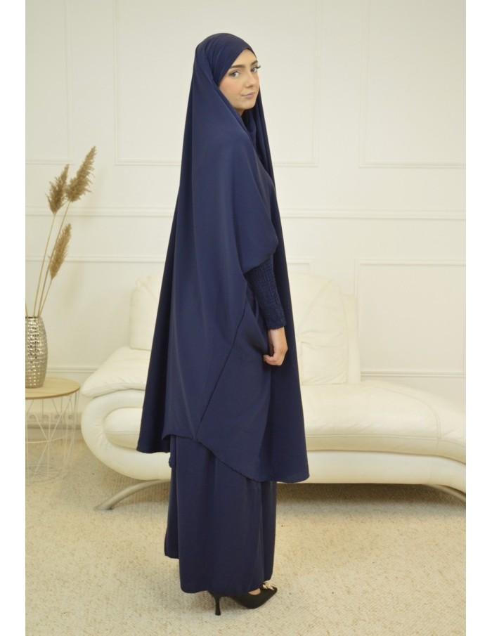 ENSEMBLE 2 PIÈCES FEMME BLEU NUIT AVEC VOILE INTÉGRÉ JILBEB - Accueil