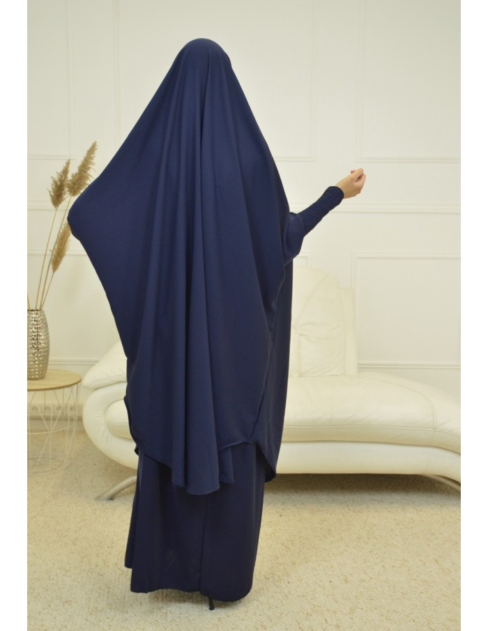 ENSEMBLE 2 PIÈCES FEMME BLEU NUIT AVEC VOILE INTÉGRÉ JILBEB - Accueil