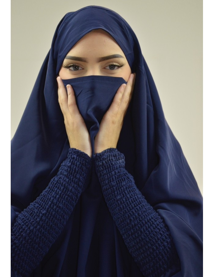 ENSEMBLE 2 PIÈCES FEMME BLEU NUIT AVEC VOILE INTÉGRÉ JILBEB - Accueil